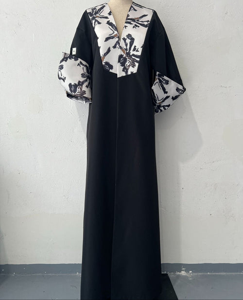 Medium-length patchwork overcoat